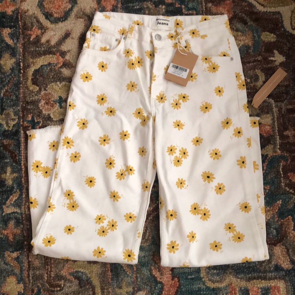 Reformation Fawcett Jeans Dazed White